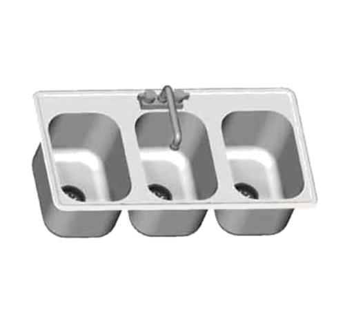 Eagle Group SR14-16-9.5-3 (3) Compartment Drop-in Sink - 14" x 16", Drain Included-cityfoodequipment.com