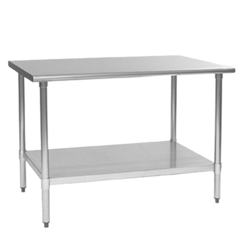 Eagle Group T2472B 72" 16 ga Work Table w/ Undershelf & 430 Series Stainless Flat Top-cityfoodequipment.com