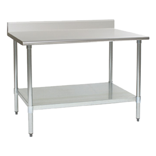 Eagle Group T3048B-BS 48" 16 ga Work Table w/ Undershelf & 430 Series Stainless Top, 4 1/2" Backsplash-cityfoodequipment.com