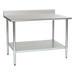 Eagle Group T3048B-BS 48" 16 ga Work Table w/ Undershelf & 430 Series Stainless Top, 4 1/2" Backsplash-cityfoodequipment.com