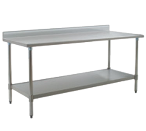 Eagle Group T3048SEB-BS 48" 16 ga Work Table w/ Undershelf & 300 Series Stainless Top, 4 1/2" Backsplash-cityfoodequipment.com