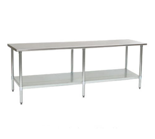 Eagle Group T3096B 96" 16 ga Work Table w/ Undershelf & 430 Series Stainless Flat Top-cityfoodequipment.com