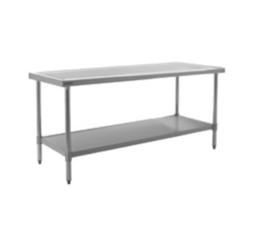 Eagle Group T3096SEM 96" 14 ga Work Table w/ Undershelf & 300 Series Stainless Flat Top-cityfoodequipment.com