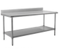 Eagle Group T3096SEM-BS 96" 14 ga Work Table w/ Undershelf & 300 Series Stainless Top, 4 1/2" Backsplash-cityfoodequipment.com