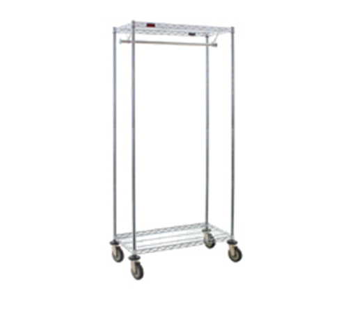 Eagle Group UR1836C 18x36" Mobile Coat Rack - Wire Shelves, Hanger Tube, 74" Posts, Chrome-cityfoodequipment.com