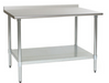 Eagle Group UT3060B 60" 16 ga Work Table w/ Undershelf & 430 Series Stainless Top, 1 1/2" Backsplash-cityfoodequipment.com