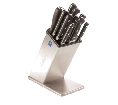 Edlund KBS-2006 Knife Block, 6 Open Slots, 9"H, Stainless Steel Housing & Base-cityfoodequipment.com