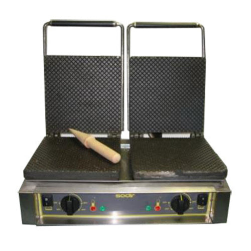 Equipex GED40 Double Cone Waffle Baker w/ Drip Tray - Stainless, 220v/1ph-cityfoodequipment.com