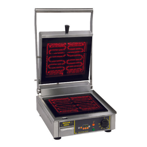 Equipex PANINIVG Single Commercial Panini Press w/ Ceramic Grooved & Smooth Plates, 208-240v/1ph-cityfoodequipment.com