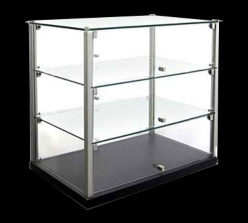 Equipex TN583 3 Tier Enclosed Dual Service Pass-Thru Display w/ (2) Glass Shelves-cityfoodequipment.com