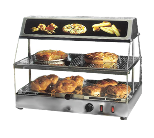 Equipex WDL-200 24" Self Service Countertop Heated Display Case - (2) Shelves, 120v-cityfoodequipment.com