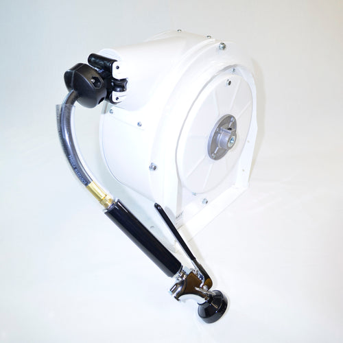 Fisher 29851 30 ft Closed Hose Reel Assembly w/ Wall Mount Spray Valve - 1/2" NPT-cityfoodequipment.com