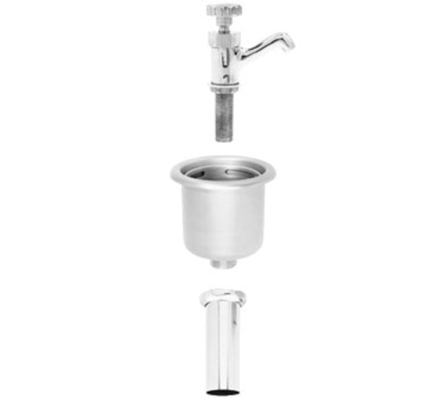 Fisher 3041 6 7/8" Dipper Well Faucet & Sink, Stainless-cityfoodequipment.com
