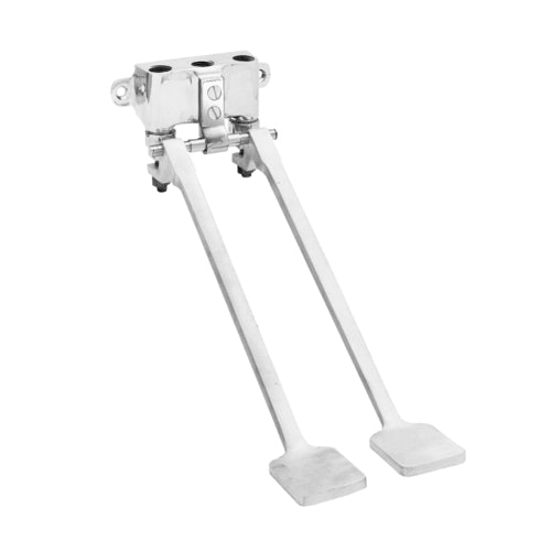 Fisher 48070 Wall Dual Foot Valve, Stainless Steel-cityfoodequipment.com