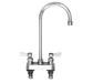 Fisher 53872 Deck Mount Faucet w/ 6" Gooseneck Spout - 1/2" Male Inlets, Stainless Steel-cityfoodequipment.com