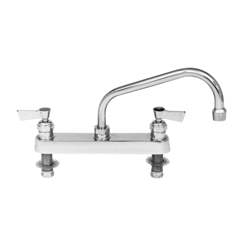 Fisher 57665 Deck Mount Faucet w/ 12" Swing Spout - 1/2" Male Inlets, Stainless Steel-cityfoodequipment.com