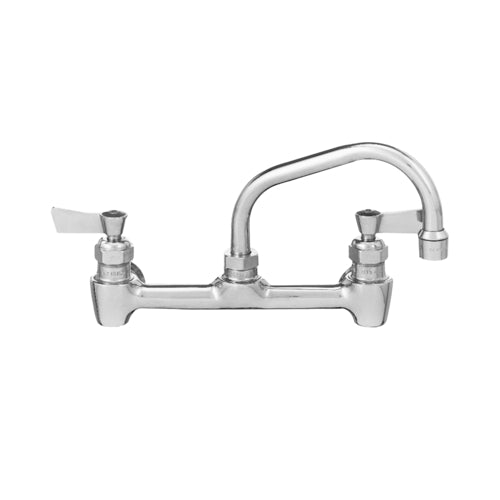 Fisher 60836 Splash Mount Faucet w/ 12" Swing Spout - 1/2" Male Inlets, Stainless Steel-cityfoodequipment.com