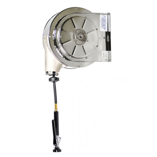 Fisher 75221 Wall Mount Covered Hose Reel w/ 30 ft Hose - Stainless Steel-cityfoodequipment.com