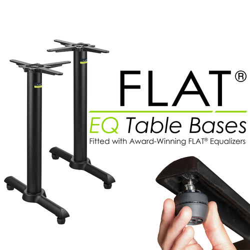 Flat Tech CT2060 2 Piece Dining Height Table Base w/ 22" End Bases - Cast Iron-cityfoodequipment.com