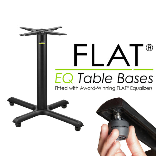 Flat Tech CT2062 Dining Height Table Base w/ 22" x 30" Cross Base - Cast Iron-cityfoodequipment.com