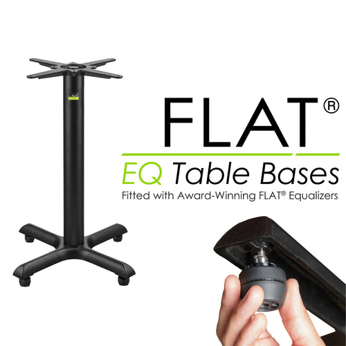 Flat Tech CT2063 Dining Height Table Base w/ 22" Cross Base - Cast Iron-cityfoodequipment.com
