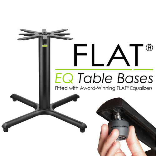 Flat Tech CT2068 Dining Height Table Base w/ 36" Cross Base - Cast Iron-cityfoodequipment.com