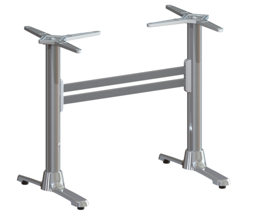 Flat Tech CT4310 Dining Height Table Base w/ 22" Double End Base - Polished Aluminum-cityfoodequipment.com