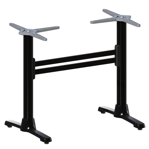 Flat Tech CT4311 Dining Height Table Base w/ 22" Double End Base - Aluminum, Black-cityfoodequipment.com