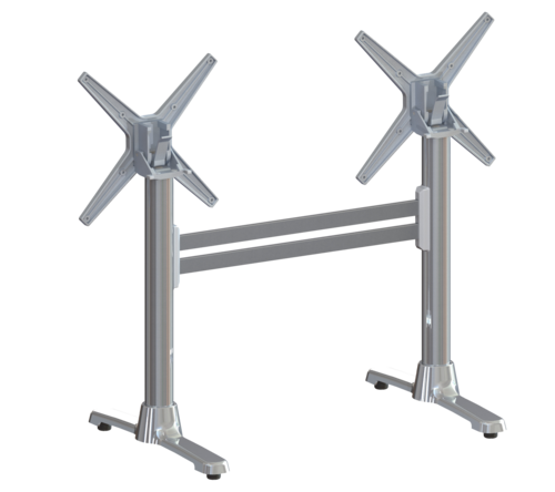 Flat Tech CT4313 Dining Height Table Base w/ 22" Double End Base - Polished Aluminum-cityfoodequipment.com