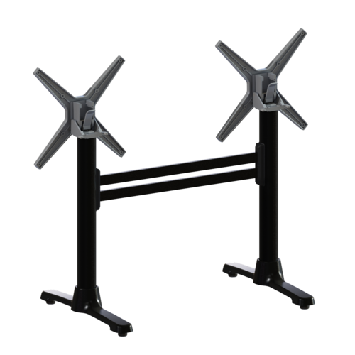 Flat Tech CT4314 Dining Height Table Base w/ 22" Double End Base - Aluminum, Black-cityfoodequipment.com