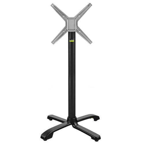 Flat Tech CT4334 Bar Height Table Base w/ 26" Cross Base - Aluminum, Black-cityfoodequipment.com