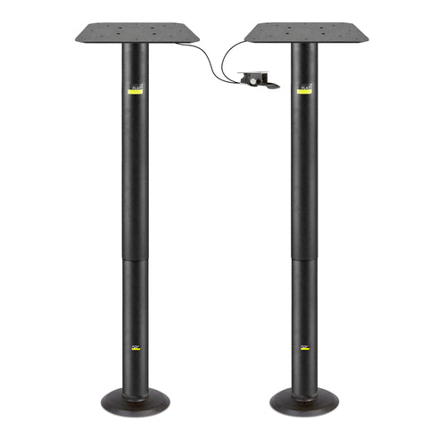 Flat Tech CT7001 (2) Piece Adjustable Height Bolt Down Table Base - Steel, Black-cityfoodequipment.com