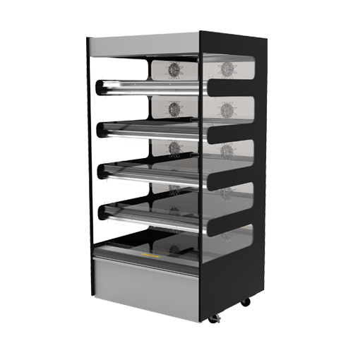 Flexeserve 38 3/10" Self Service Floor Model Heated Display Case - (5) Shelves, 208v (5T-1000)-cityfoodequipment.com