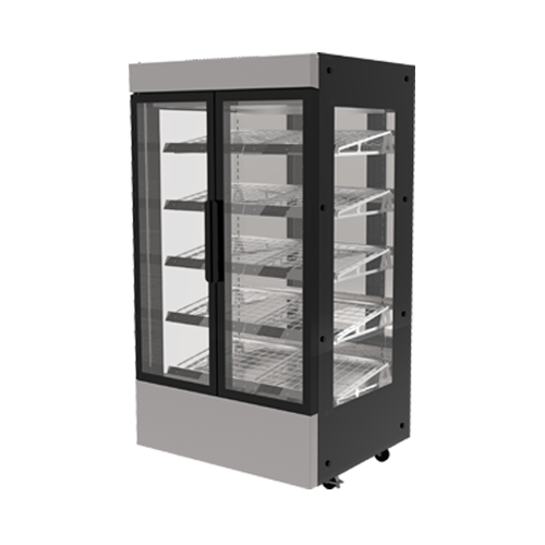 Flexeserve 38 7/10" Self Service Floor Model Heated Display Case - (10) Shelves, 208v (HUB-1000)-cityfoodequipment.com