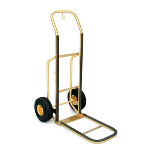Forbes Industries Bellman's Handtruck w/ 23 1/2" Fold Up Dropnose - Brushed Brass (1555)-cityfoodequipment.com