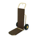 Forbes Industries Bellman's Handtruck w/ 23 1/2" Fold Up Dropnose & Wrap Around Carpet - Brushed Brass (1555-CK)-cityfoodequipment.com