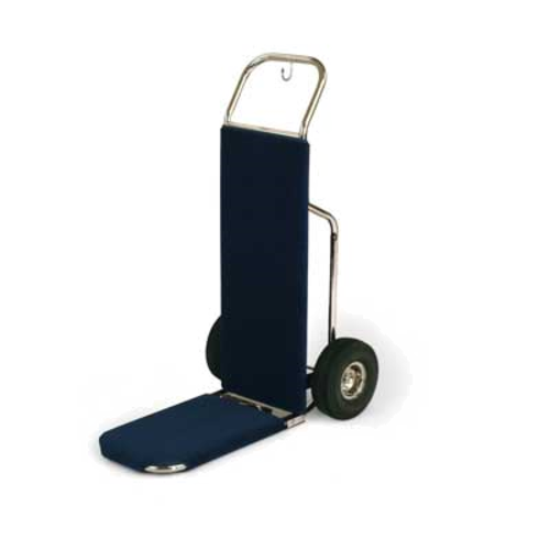 Forbes Industries Bellman's Handtruck w/ 23 1/2" Fold Up Dropnose & Wrap Around Carpet - Brushed Steel (1555-CK-SS)-cityfoodequipment.com