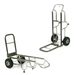 Forbes Industries Bellman's Handtruck w/ 23 1/2" Fold Up Dropnose & Black Vinyl Bumpers - Polished Steel (1570-B-PS)-cityfoodequipment.com