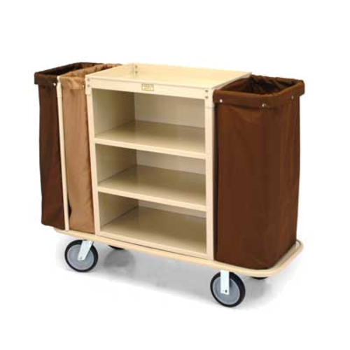 Forbes Industries Housekeeping Cart w/ (3) Shelves & (3) Bag Style - 30"W x 19"D x 36"H, Steel, Black (2105)-cityfoodequipment.com