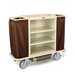 Forbes Industries Housekeeping Cart w/ (3) Shelves & Glass Rack Holder - 30"L x 19"W x 36"H, Steel (2107)-cityfoodequipment.com