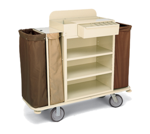 Forbes Industries Housekeeping Cart w/ (3) Shelves & (3) Bags - 30"L x 18"W x 36"H, Steel (2157)-cityfoodequipment.com
