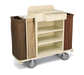 Forbes Industries Housekeeping Cart w/ (3) Shelves & (3) Bags - 30"L x 18"W x 36"H, Steel (2157)-cityfoodequipment.com