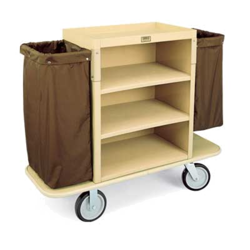 Forbes Industries Housekeeping Cart w/ (3) Shelves & 8" Wheels - 30"L x 19"W x 36"H, Plastic (2193-36)-cityfoodequipment.com