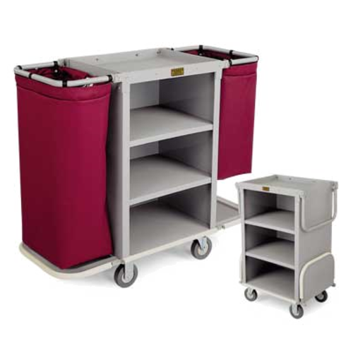 Forbes Industries Housekeeping Cart w/ (3) Shelves & (2) Bags - 24"L x 19"W x 36"H, Plastic (2292)-cityfoodequipment.com