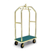 Forbes Industries Luggage Cart w/ (2) Push Bars & Carpeted Deck - 43"L x 24"W x 78"H, Polished Brass (2410)-cityfoodequipment.com