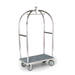 Forbes Industries Birdcage Luggage Cart w/ (2) Push Bars & Carpeted Deck - 43"L x 24"W x 78"H, Polished Brass (2419)-cityfoodequipment.com