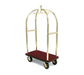 Forbes Industries Birdcage Luggage Cart w/ (2) Push Bars & Carpeted Deck - 43"L x 24"W x 78"H, Polished Brass (2421)-cityfoodequipment.com