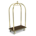 Forbes Industries Birdcage Luggage Cart w/ Carpeted Deck - 43"L x 24"W x 78"H, Solid Brass (2422)-cityfoodequipment.com