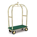 Forbes Industries Birdcage Luggage Cart w/ (2) Push Bars & Carpeted Deck - 48"L x 24"W x 72"H, Polished Brass (2437)-cityfoodequipment.com