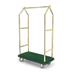 Forbes Industries Luggage Cart w/ Carpeted Deck - 43 1/2"L x 22"W x 69 1/2"H, Polished Brass (2443)-cityfoodequipment.com